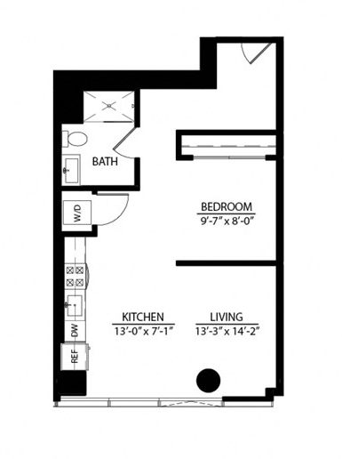 small floor plans for a bedroom and bathroom
